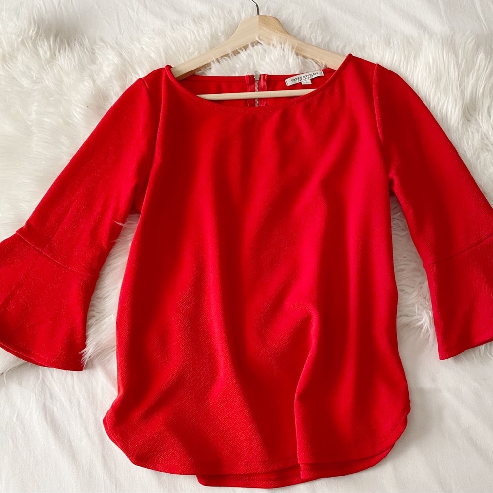 Red • Bell Sleeve Blouse